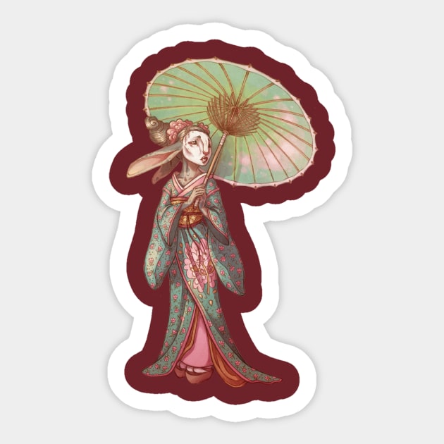 Bunny Geisha Sticker by Larily